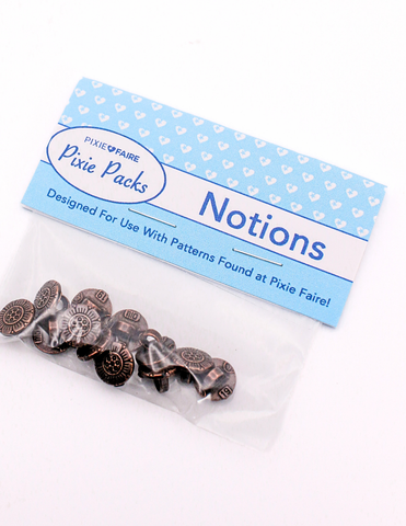 Pixie Faire Pixie Packs Pixie Packs Buttons - Daisy Bronze Metal Shank Button 10mm Pixie Faire