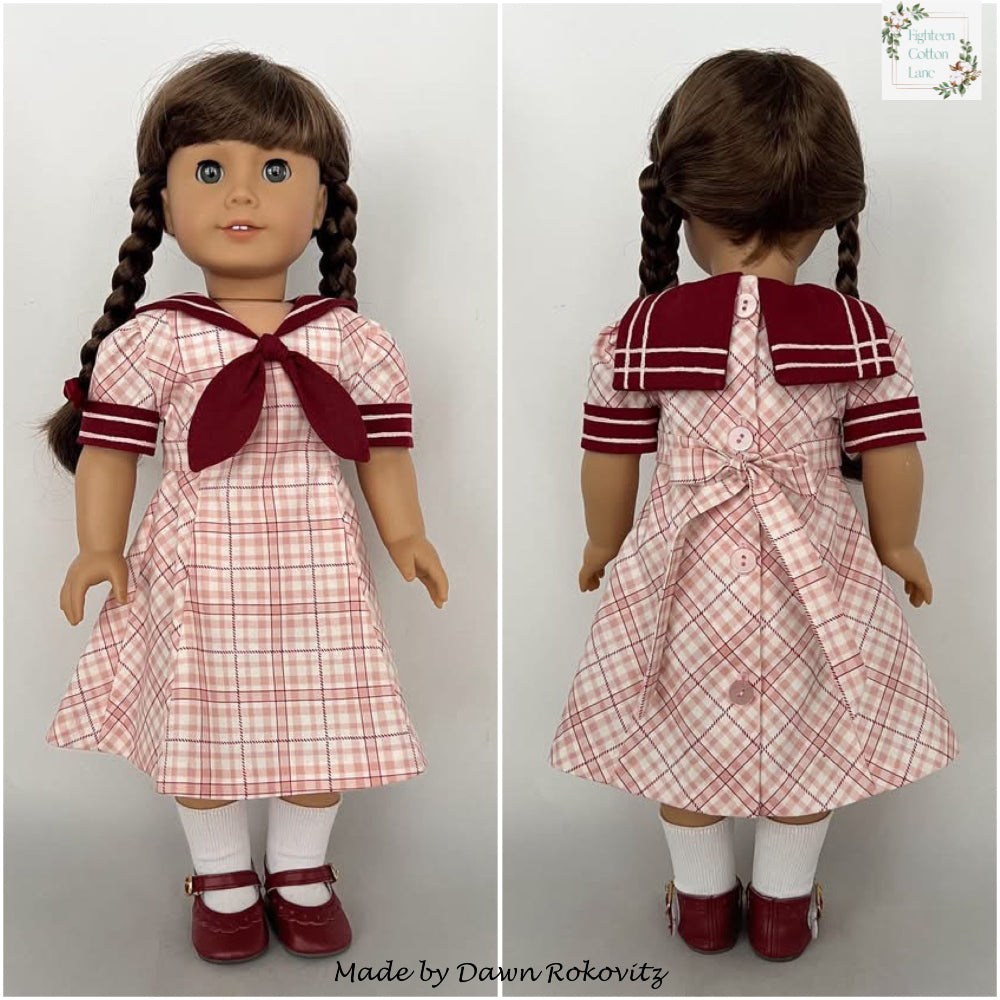Eighteen Cotton Lane 18 Inch Historical Let's Salute the Navy! 18" Doll Clothes Pattern Pixie Faire