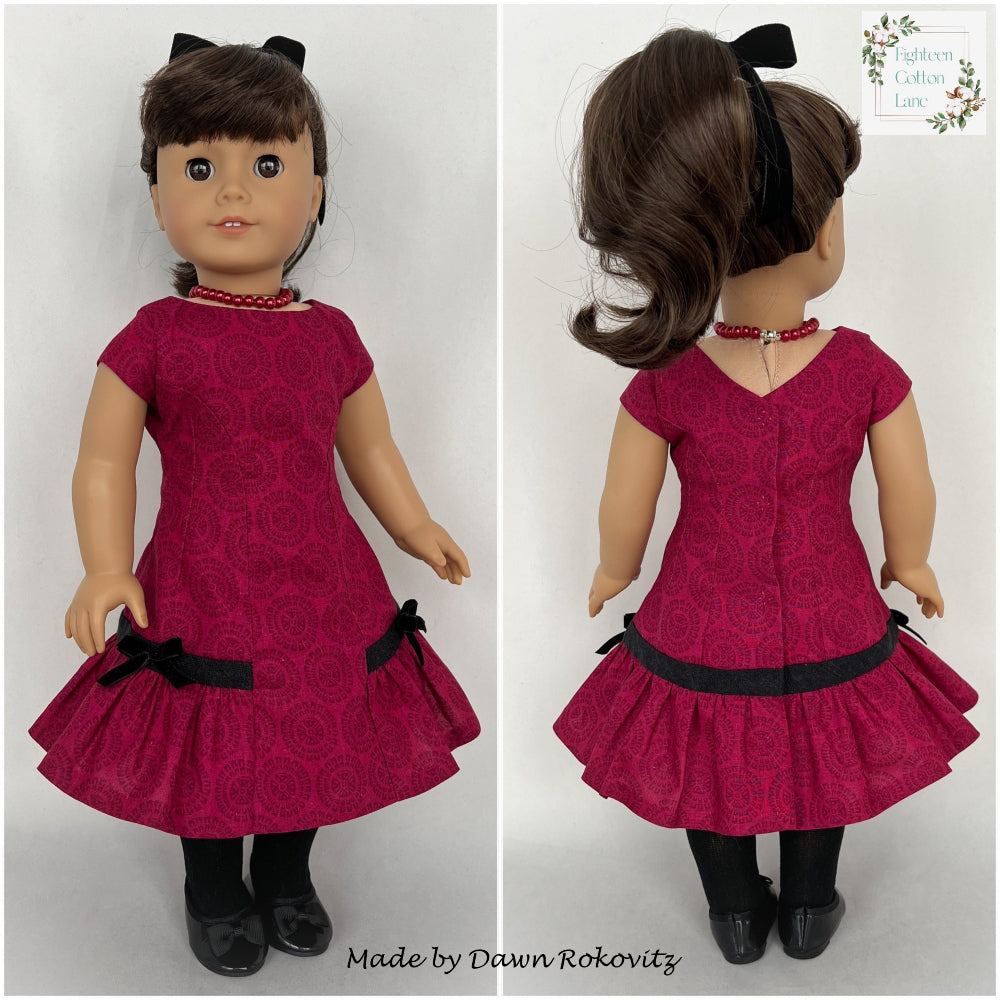 Eighteen Cotton Lane 18 Inch Historical Let's Put a Bow On It! 18" Doll Clothes Pattern Pixie Faire