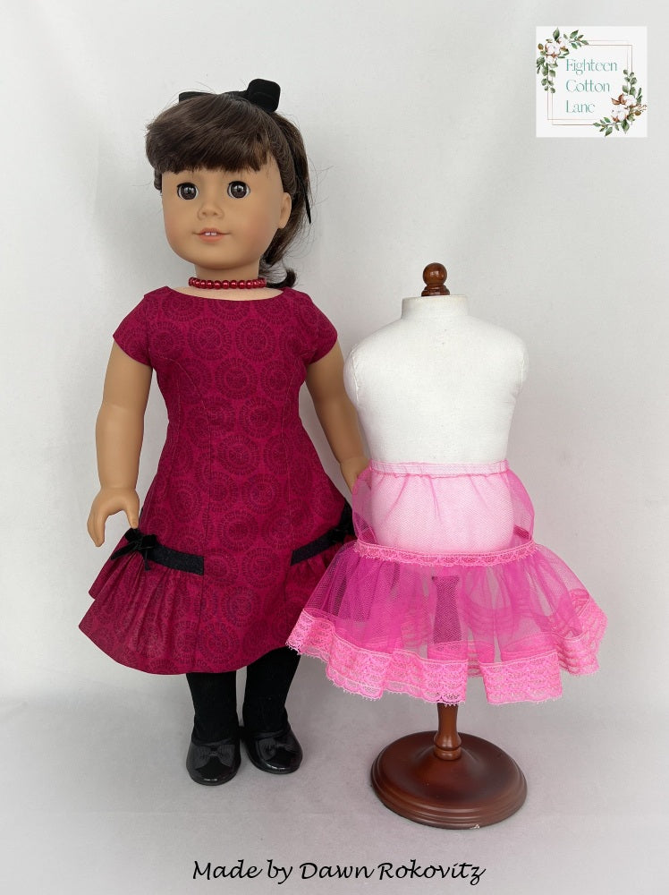 Eighteen Cotton Lane 18 Inch Historical Let's Put a Bow On It! 18" Doll Clothes Pattern Pixie Faire