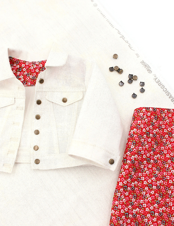 Pixie Pack - Denim Jacket - Grunge Basics White Glitter