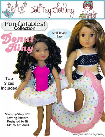 Doll Tag Clothing 18 Inch Modern Fun-flatable Donut Ring 14" - 18" Doll Accessories Pixie Faire
