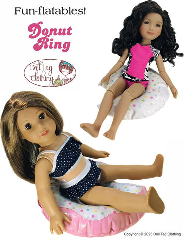 Doll Tag Clothing 18 Inch Modern Fun-flatable Donut Ring 14" - 18" Doll Accessories Pixie Faire
