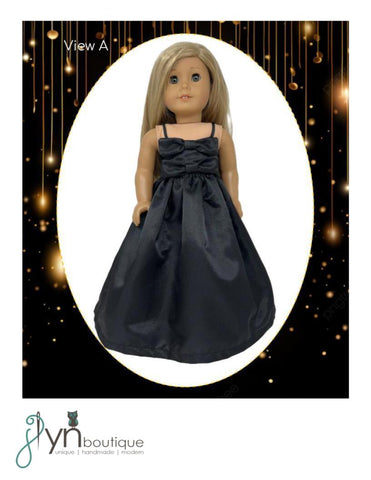 J Lyn Boutique 18 Inch Modern Double Bow Party Dress for 18" Doll Clothes Pattern Pixie Faire