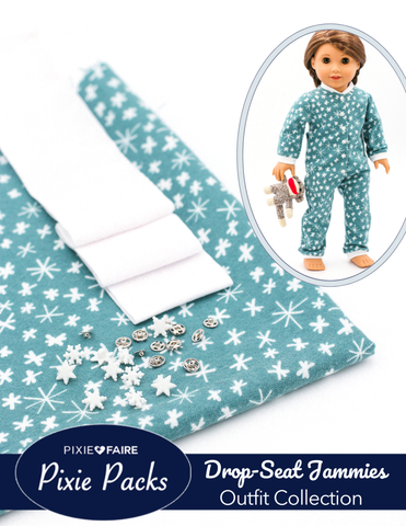 Pixie Faire Pixie Packs Pixie Packs Drop-Seat Jammies Teal Outfit Collection Pixie Faire