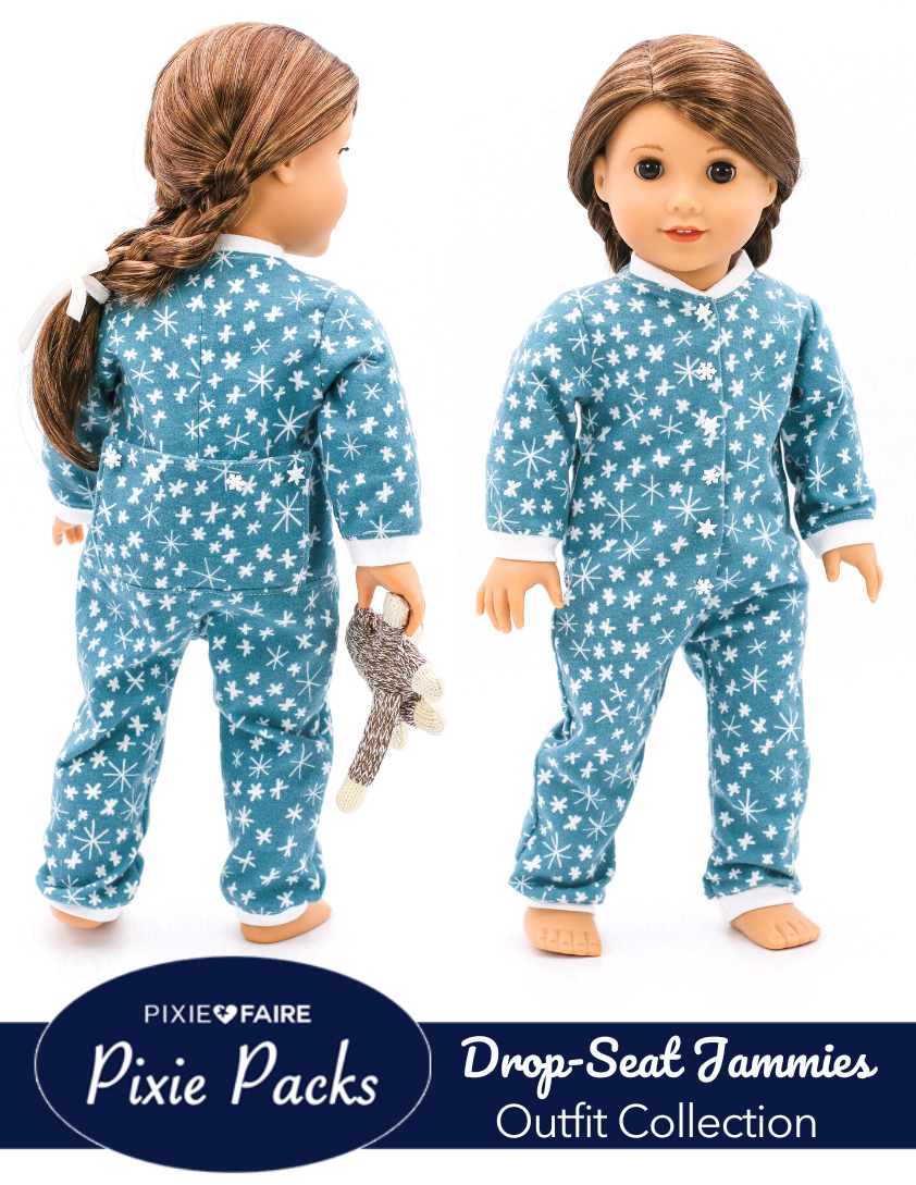 Pixie Faire Pixie Packs Pixie Packs Drop-Seat Jammies Teal Outfit Collection Pixie Faire