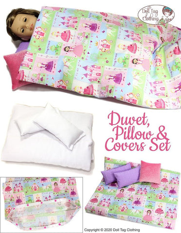 Doll Tag Clothing 18 Inch Modern Duvet, Pillow, and Covers Set for 18" Dolls Pixie Faire
