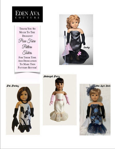 Eden Ava 18 Inch Modern Spotlight Solo Gown 18" Doll Clothes Pattern Pixie Faire
