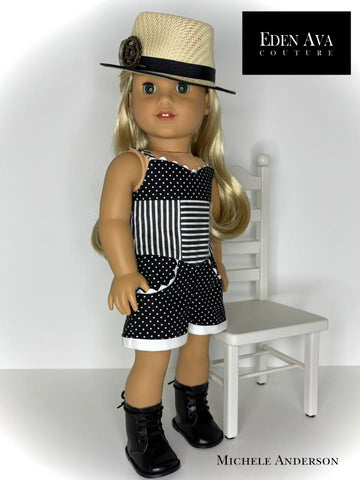 Eden Ava 18 Inch Modern Beach Days Romper 18" Doll Clothes Pattern Pixie Faire