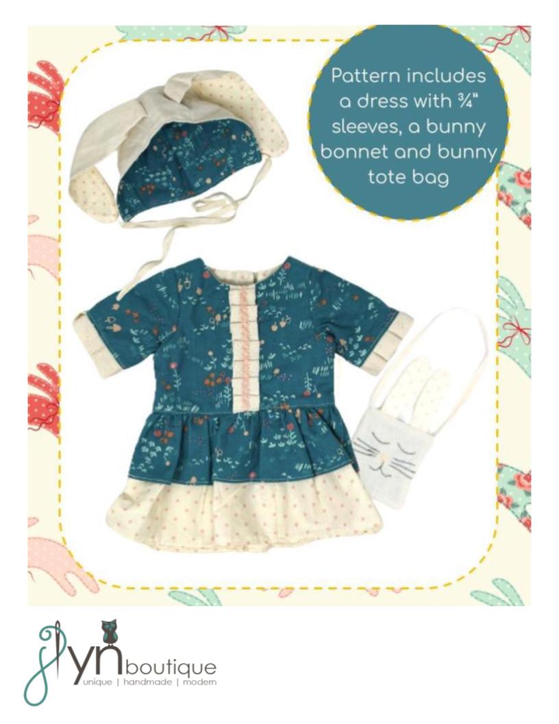 My Sunshine Dolls 18 Inch Modern Easter Day Dress for 18" Doll Clothes Pattern Pixie Faire