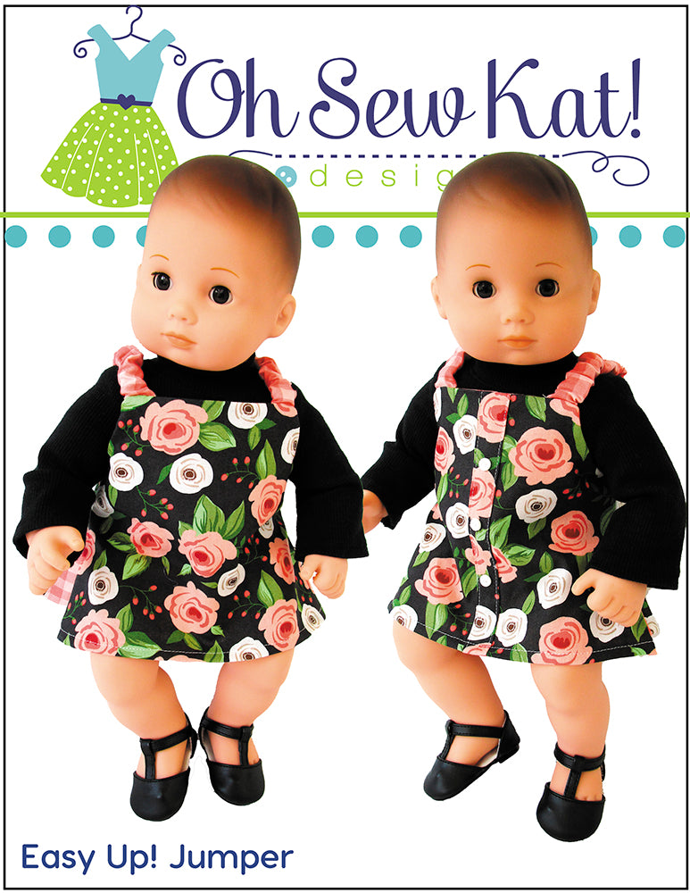 Oh Sew Kat Bitty Baby/Twin Easy Up! Jumper 15" Baby Doll Clothes Pattern Pixie Faire