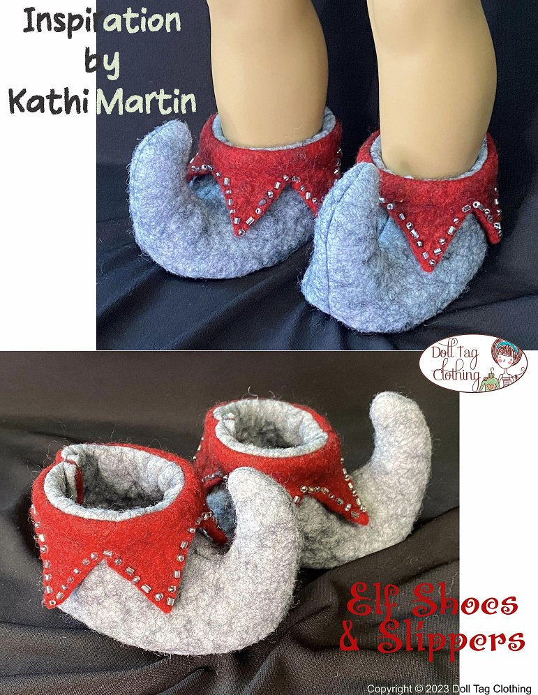 Doll Tag Clothing Shoes Elf Shoes & Slippers 18" Doll Clothes Pattern Pixie Faire