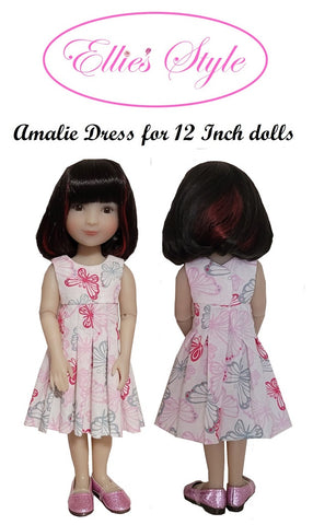 Ellie's Style Siblies Amalie Dress 12" Doll Clothes Pattern fits Siblies dolls Pixie Faire