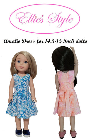Ellie's Style Ruby Red Fashion Friends Amalie Dress 14.5-15" Doll Clothes Pattern Pixie Faire