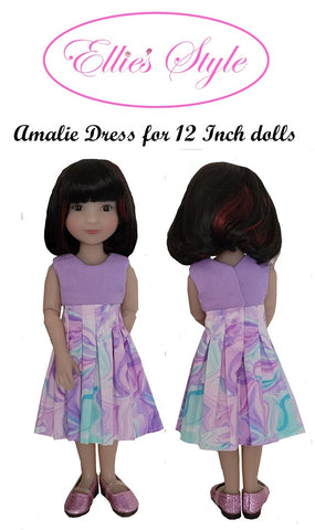 Ellie's Style Siblies Amalie Dress 12" Doll Clothes Pattern fits Siblies dolls Pixie Faire