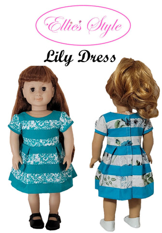 Ellie's Style 18 Inch Modern Lily Dress 18" Doll Clothes Pattern Pixie Faire