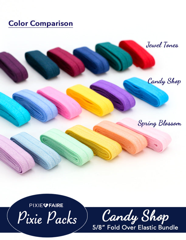 Pixie Faire Pixie Packs Pixie Packs 5/8" Fold Over Elastic Bundle Candy Shop Pixie Faire