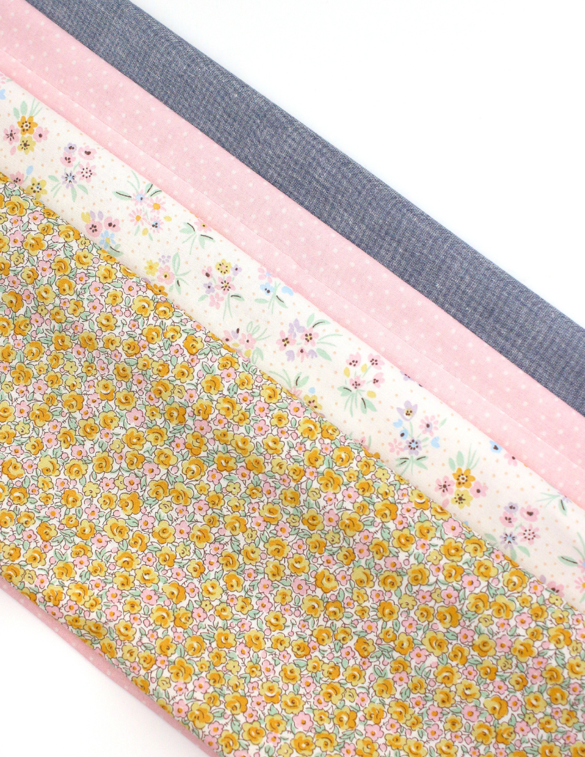 Pixie Faire Pixie Packs Fabric Fat Quarter Pre-Cuts Bundle - Liberty® Fabrics Yellow, Pink, Chambray Pixie Faire