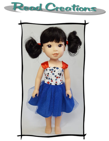 Read Creations WellieWishers Reversible Fancy Dress 14.5" Doll Clothes Pattern Pixie Faire