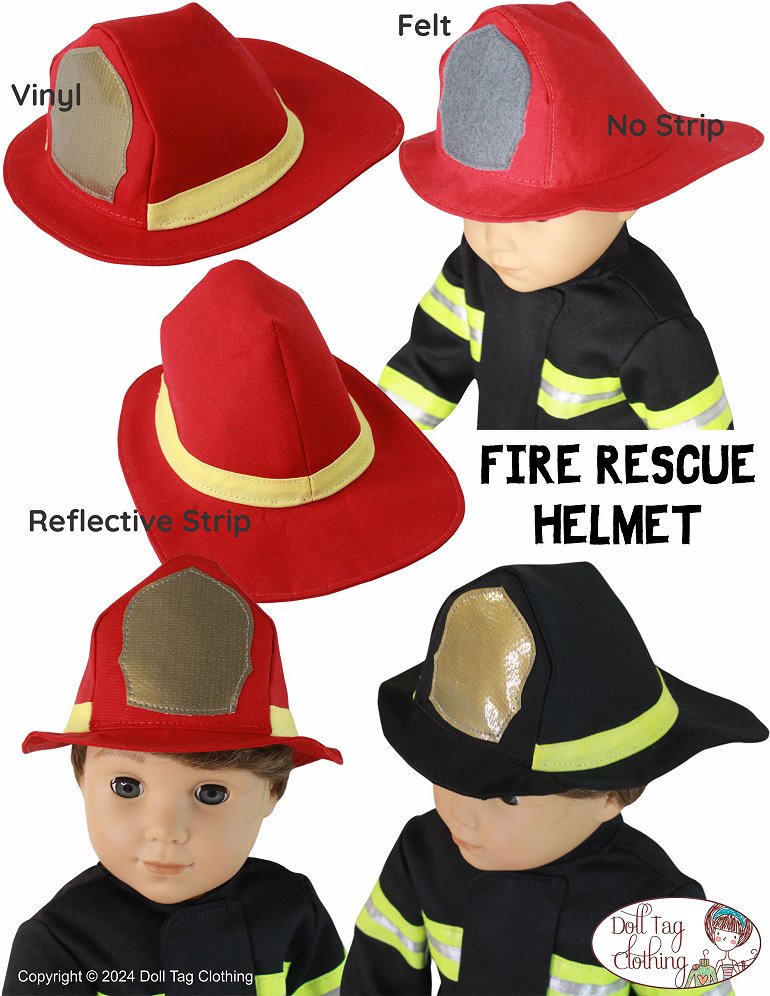 Doll Tag Clothing 18 Inch Modern Fire Rescue Helmet 18 inch Doll Clothes Pattern Pixie Faire