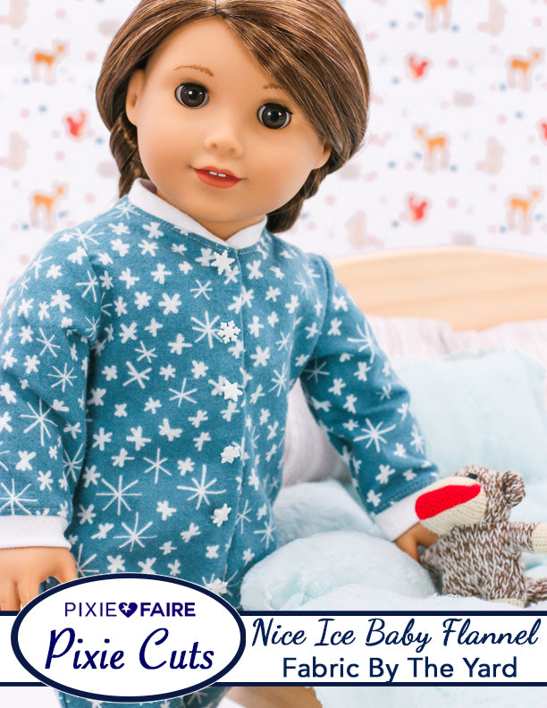 Pixie Faire Pixie Cuts Pixie Cuts Fabric By The Yard - Flannel Nice Ice Baby Teal Pixie Faire