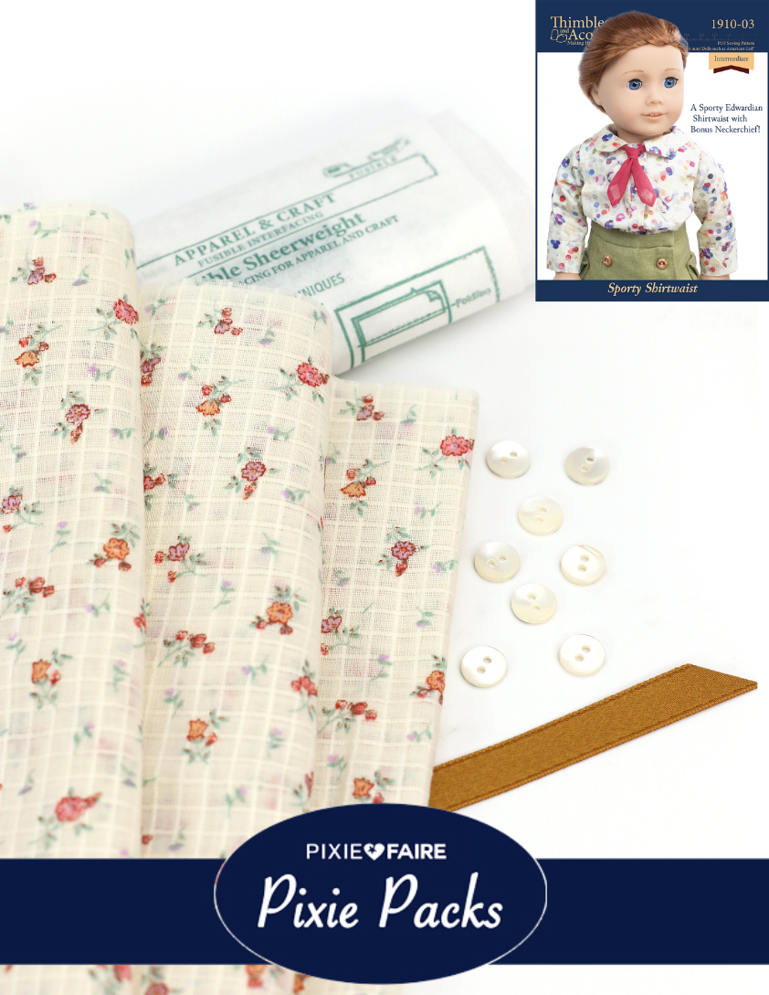 Pixie Faire Pixie Packs Limited Edition Pixie Pack Tiny Floral Windowpane Shirtwaist Pixie Faire