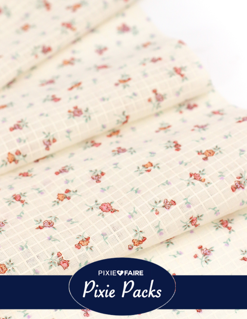 Pixie Faire Pixie Packs Limited Edition Pixie Pack Tiny Floral Windowpane Shirtwaist Pixie Faire