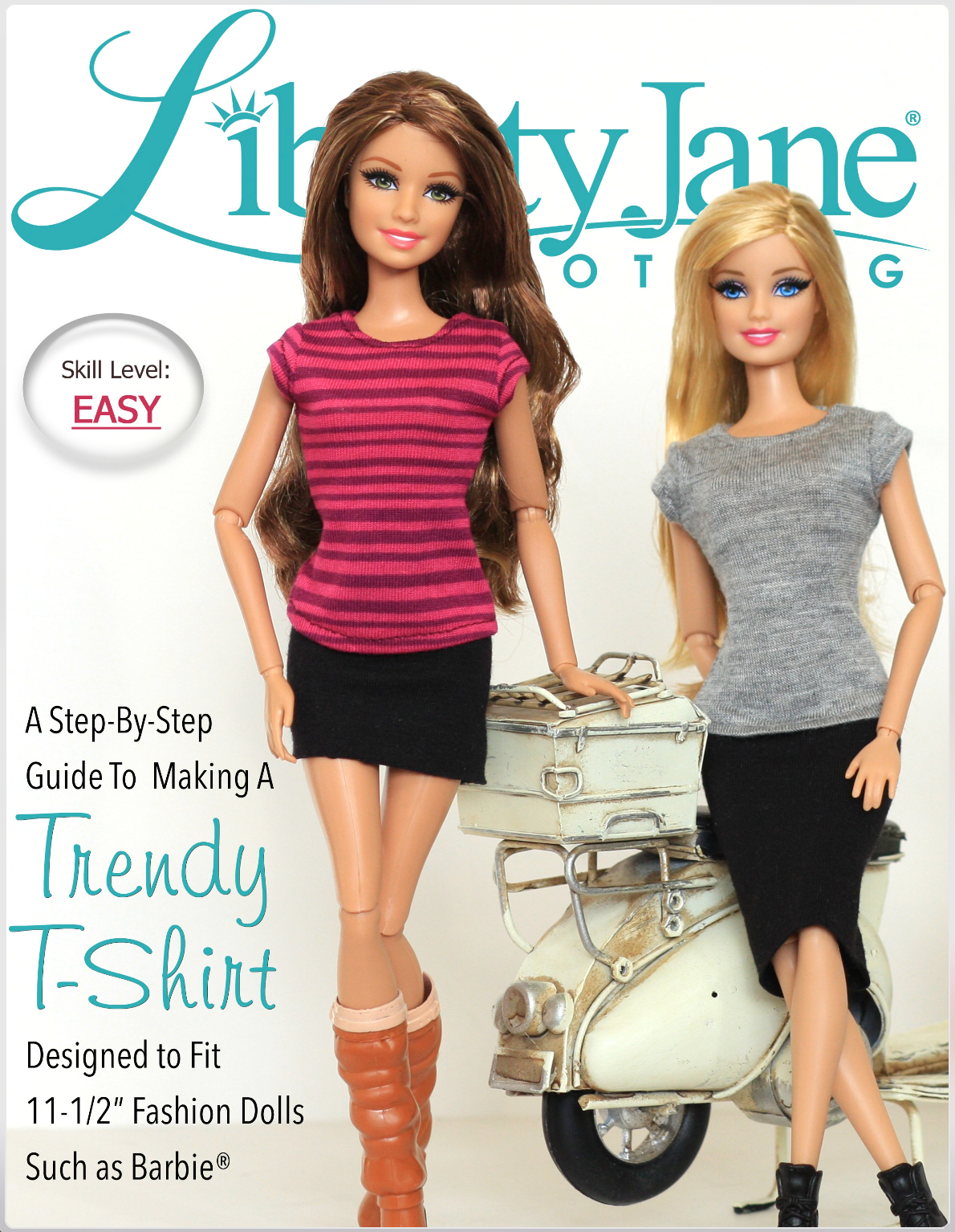 Liberty Jane Barbie FREE T-Shirt Pattern For 11-1/2" Fashion Dolls Pixie Faire