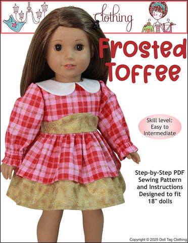 Doll Tag Clothing 18 Inch Modern Frosted Toffee Dress 18" Doll Clothes Pattern Pixie Faire