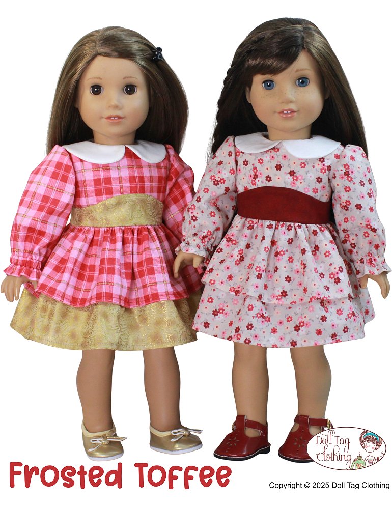 Doll Tag Clothing 18 Inch Modern Frosted Toffee Dress 18" Doll Clothes Pattern Pixie Faire