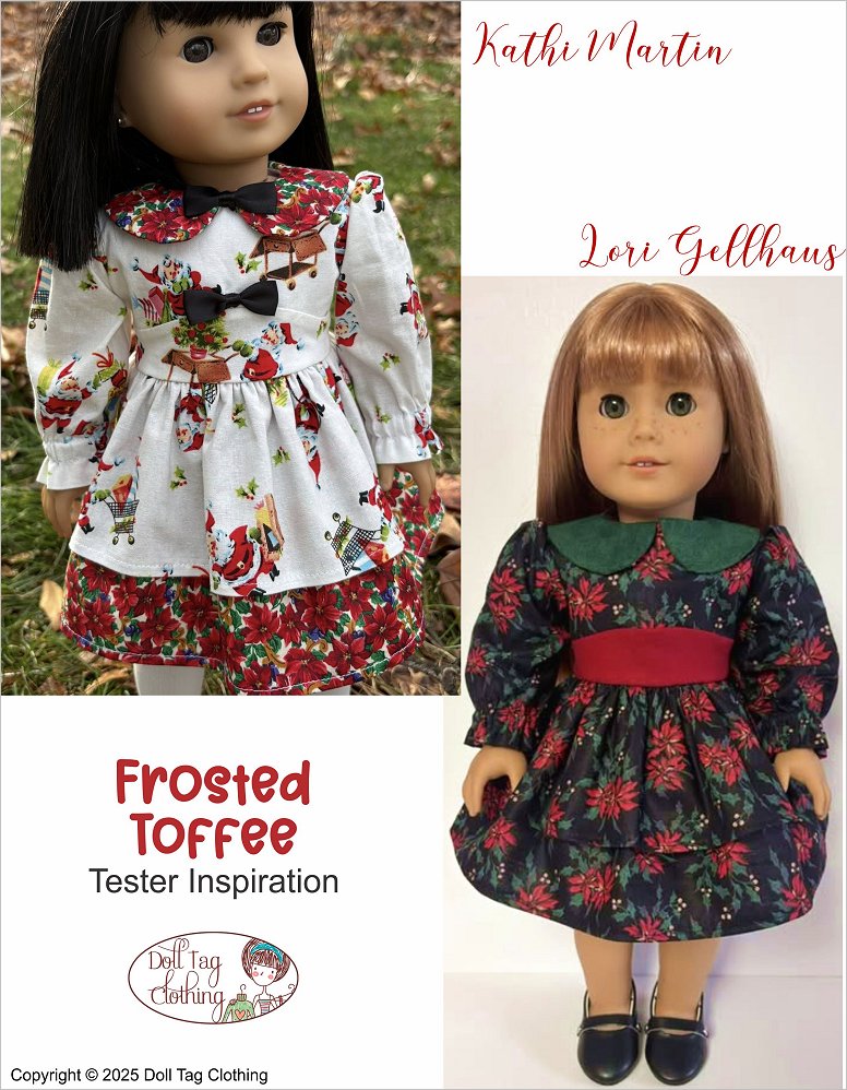 Doll Tag Clothing 18 Inch Modern Frosted Toffee Dress 18" Doll Clothes Pattern Pixie Faire