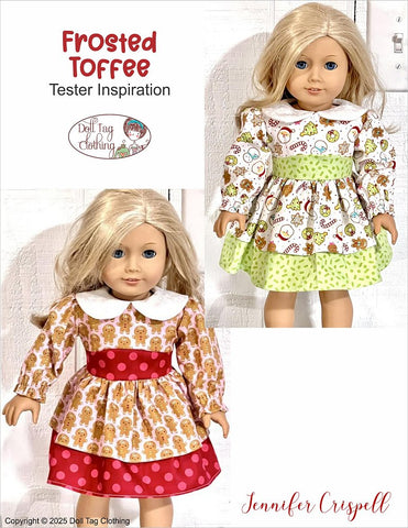Doll Tag Clothing 18 Inch Modern Frosted Toffee Dress 18" Doll Clothes Pattern Pixie Faire