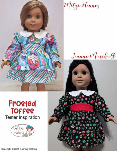 Doll Tag Clothing 18 Inch Modern Frosted Toffee Dress 18" Doll Clothes Pattern Pixie Faire