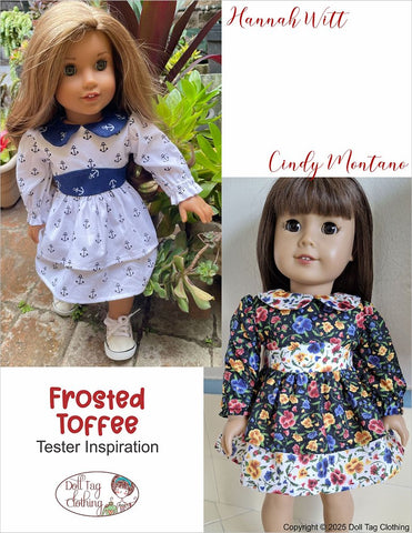 Doll Tag Clothing 18 Inch Modern Frosted Toffee Dress 18" Doll Clothes Pattern Pixie Faire