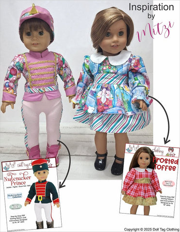 Doll Tag Clothing 18 Inch Modern Frosted Toffee Dress 18" Doll Clothes Pattern Pixie Faire
