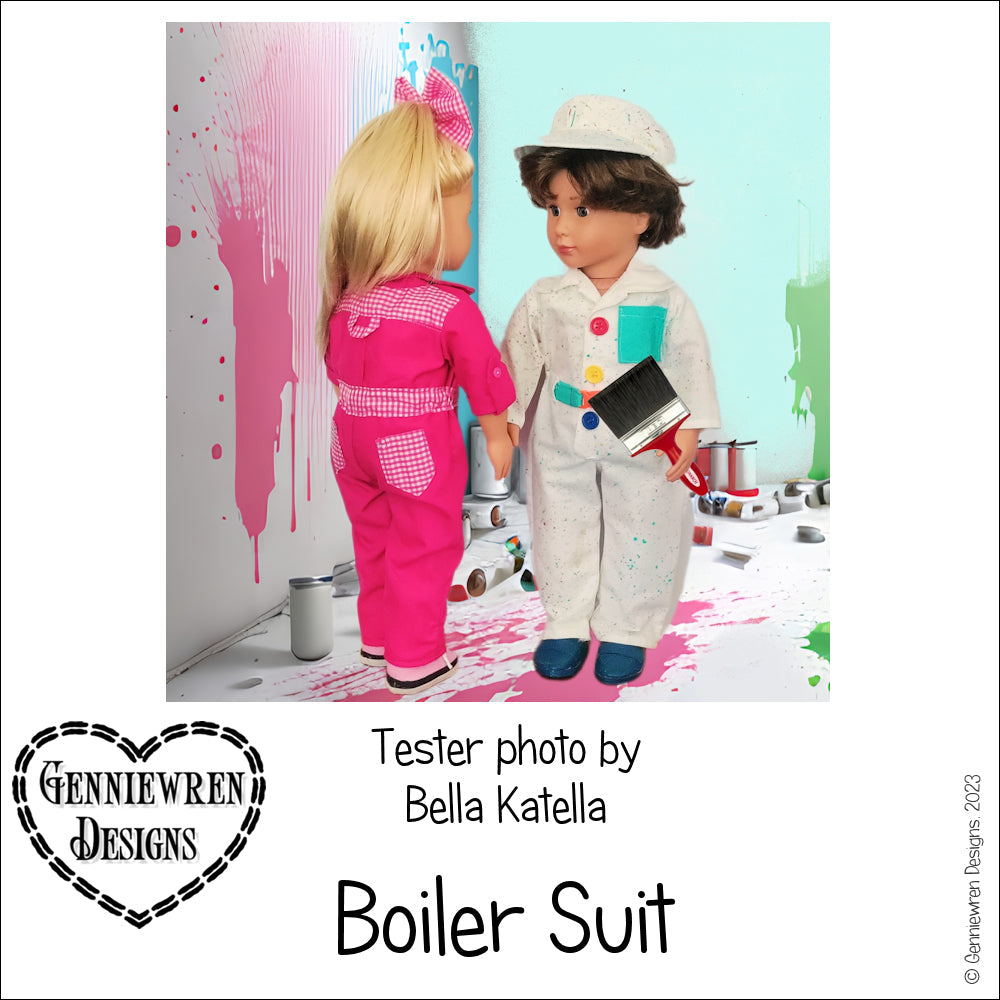 Genniewren 18 Inch Modern Boiler Suit 18" Doll Clothes Pattern Pixie Faire