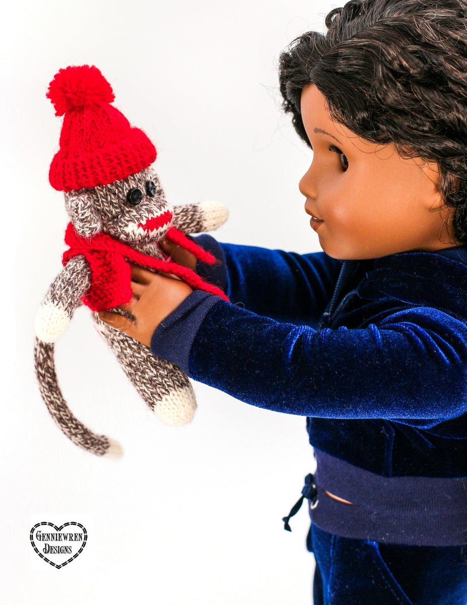 Genniewren Knitting Knitted Monkey Doll and Clothes Knitting Pattern Pixie Faire