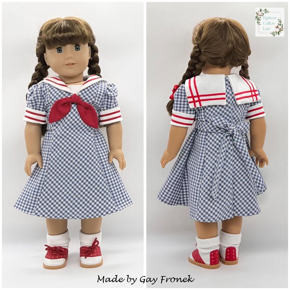 Eighteen Cotton Lane 18 Inch Historical Let's Salute the Navy! 18" Doll Clothes Pattern Pixie Faire