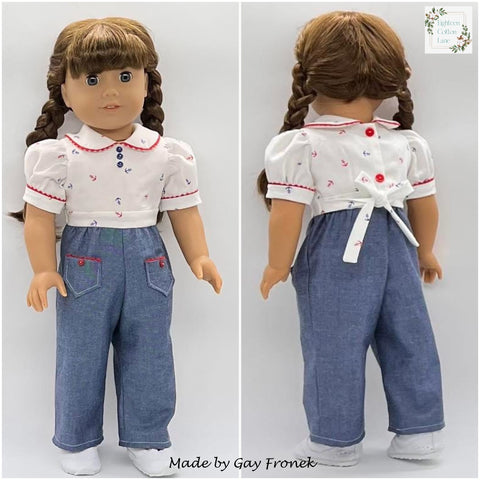 Eighteen Cotton Lane 18 Inch Historical Let's Plant a Victory Garden! 18" Doll Clothes Pattern Pixie Faire