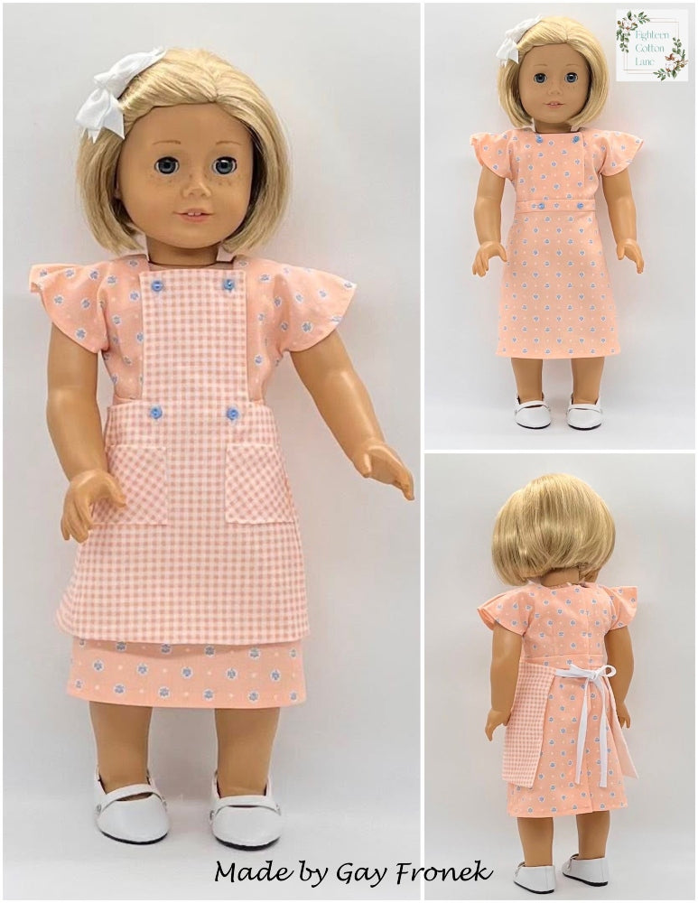 Eighteen Cotton Lane 18 Inch Historical Let's Bake a Birthday Cake! 18" Doll Clothes Pattern Pixie Faire