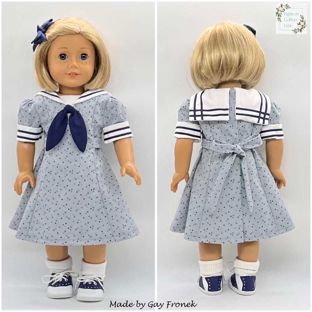Eighteen Cotton Lane 18 Inch Historical Let's Salute the Navy! 18" Doll Clothes Pattern Pixie Faire