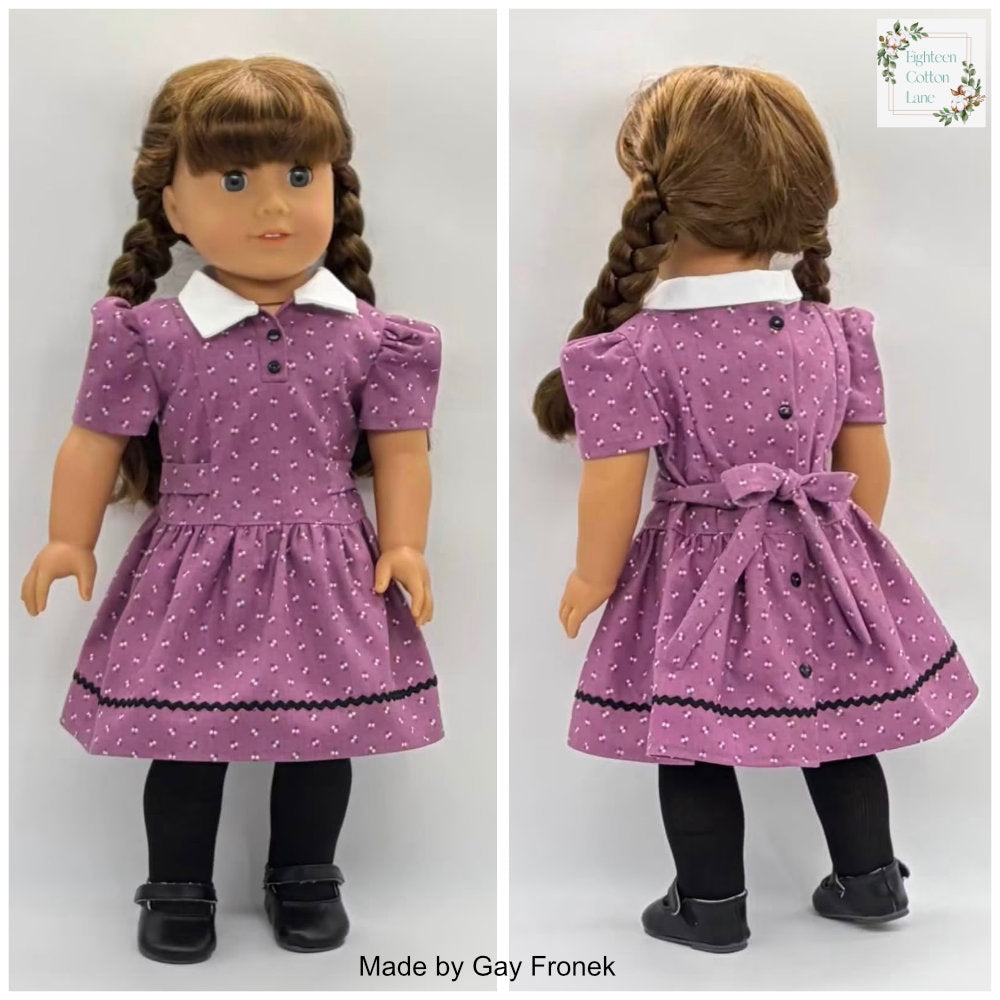 Eighteen Cotton Lane 18 Inch Historical Let's Meet the Teacher! 18" Doll Clothes Pattern Pixie Faire