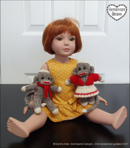 Genniewren Knitting Knitted Monkey Doll and Clothes Knitting Pattern Pixie Faire