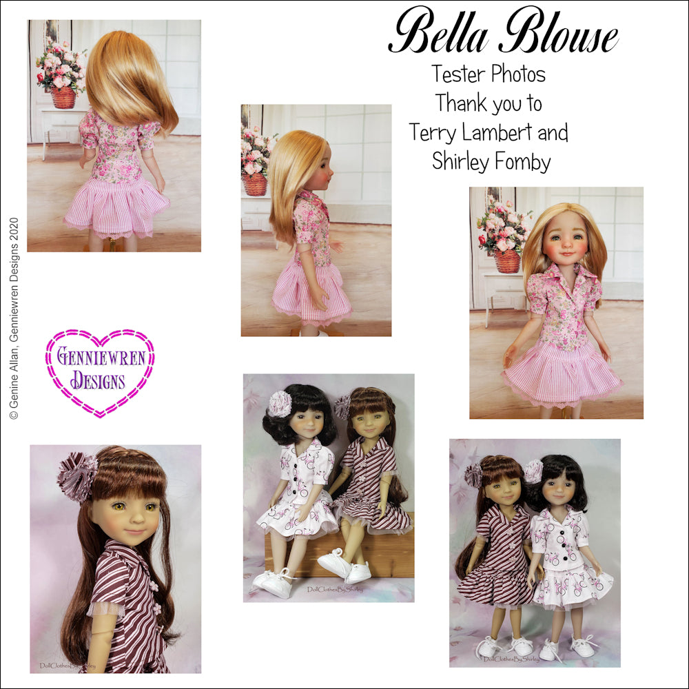 Bella Blouse 15" Doll Clothes Pattern for 15" Ruby Red Fashion Friends Dolls