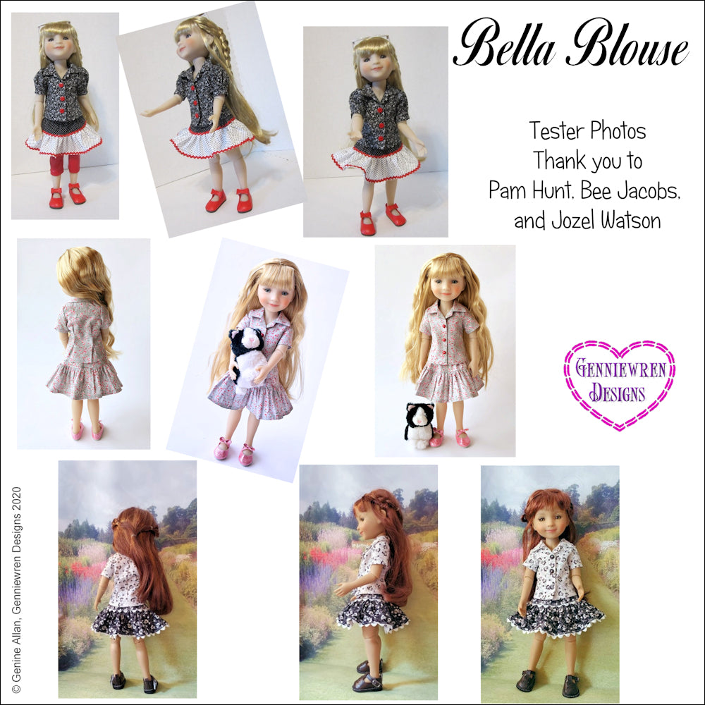 Bella Blouse 15" Doll Clothes Pattern for 15" Ruby Red Fashion Friends Dolls