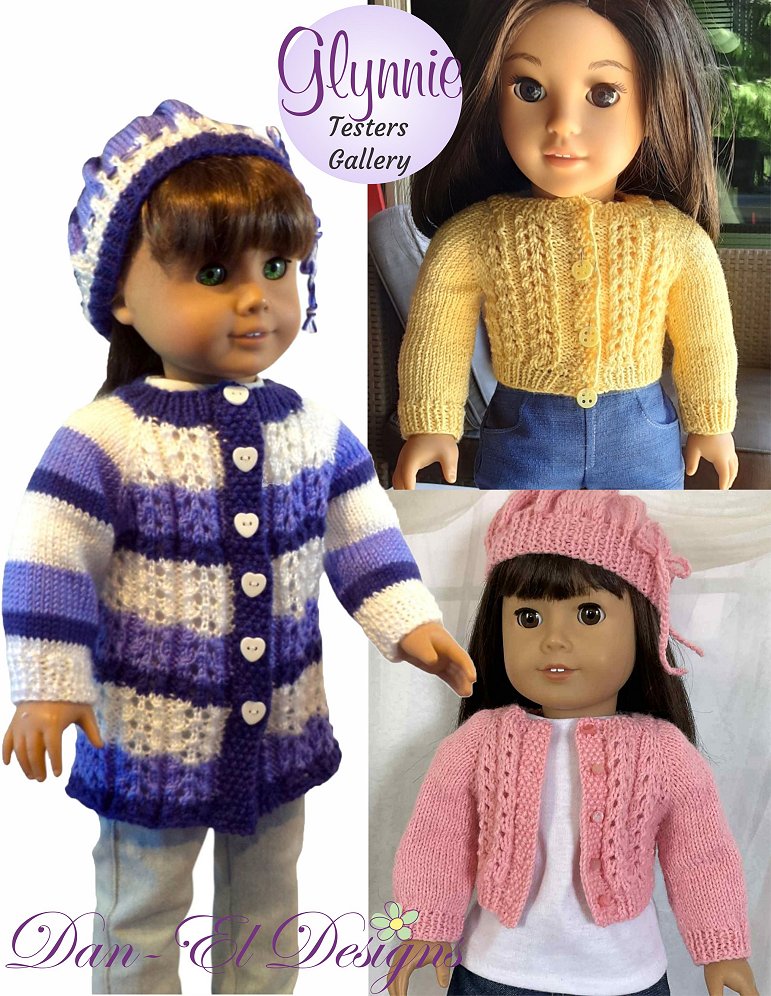 Dan-El Designs Knitting Glynnie 18" Doll Clothes Knitting Pattern Pixie Faire