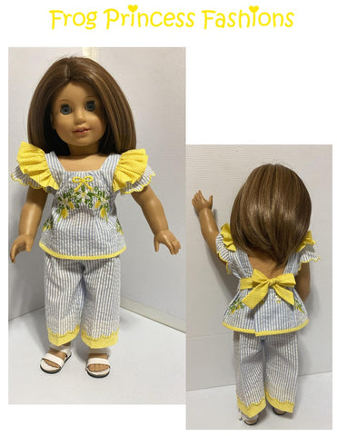 Frog Princess Fashions Machine Embroidery Design Lovely Lemons Machine Embroidery Design Set For 18" Doll Clothes Pixie Faire