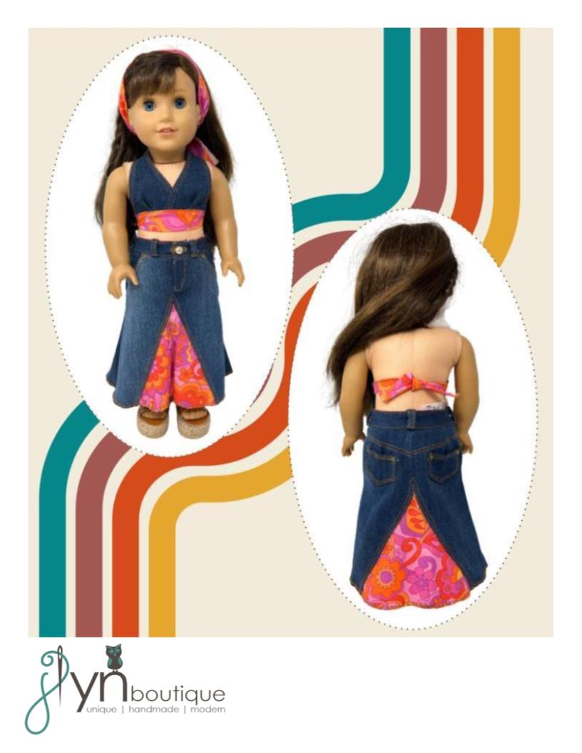 J Lyn Boutique 18 Inch Historical Groovy Dreams 18" Doll Clothes Pattern Pixie Faire