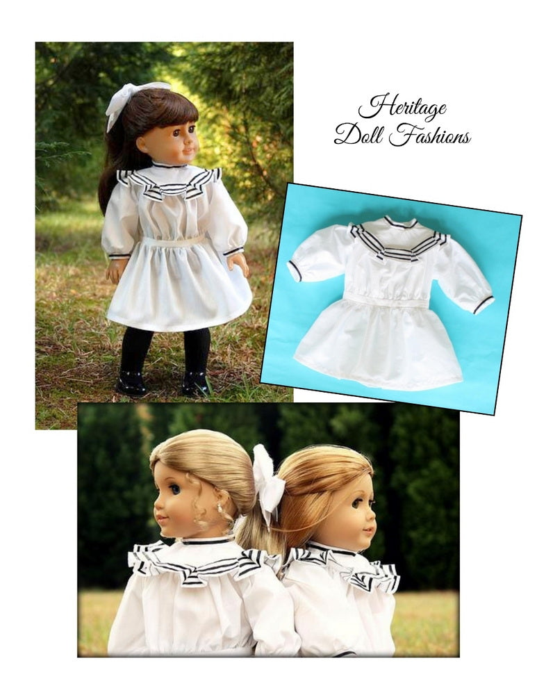 PF House Brand 18 Inch Historical 1904 Ice Cream Dress 18" Doll Clothes Pattern Pixie Faire