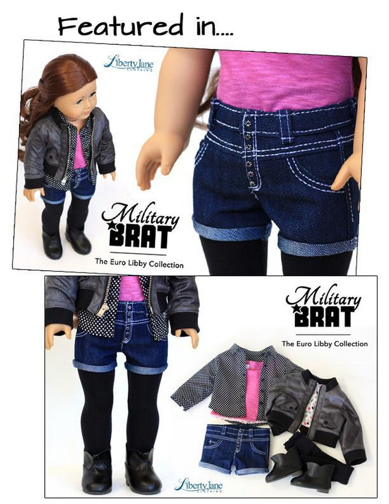 Liberty Jane 18 Inch Historical 80s Style Pleated High Waisted Jeans Bundle 18" Doll Clothes Pattern Pixie Faire